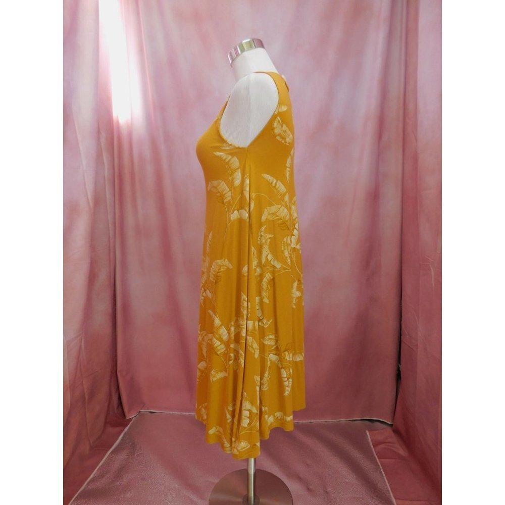 H & M Tropical Shift Dress Women S Yellow Sleeveless - Picture 3 of 9